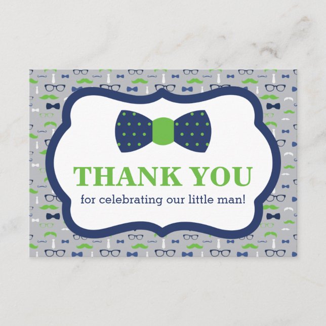 Pequeno Cartões de agradecimentos, Arco, Azul, Ver (Frente)