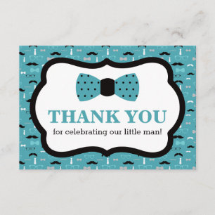 Pequeno Cartões de agradecimentos, Arco Tie, Teal,