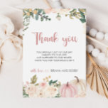 Pequeno Cartões de agradecimentos de Abóbora<br><div class="desc">Expresse sua gratidão com nosso Cartões de agradecimentos de Chá de fraldas de Abóbora. Esta carta encantadora é a maneira perfeita de obrigado seus convidados por celebrar esta ocasião especial com você. Com o seu design inspirado no outono e o adorável tema da abóbora, ele captura a essência de um...</div>