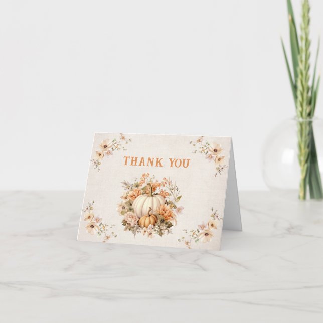 Pequeno Cartões de agradecimentos de Chá de fralda (Frente)