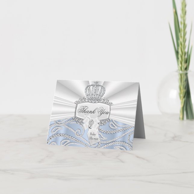 Pequeno Cartões de agradecimentos de Chá de fralda (Frente)