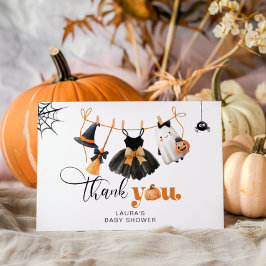 Pequeno cartões de agradecimentos de chá de fralda