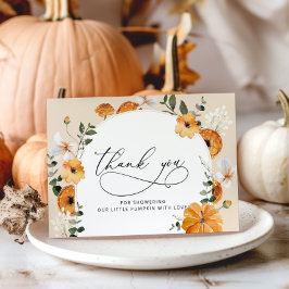 Pequeno cartões de agradecimentos de chá de fralda