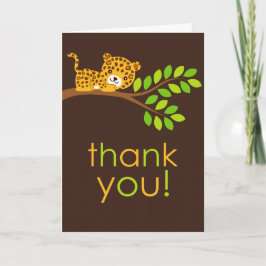 Pequeno Cartões de agradecimentos Leopardo Bonito