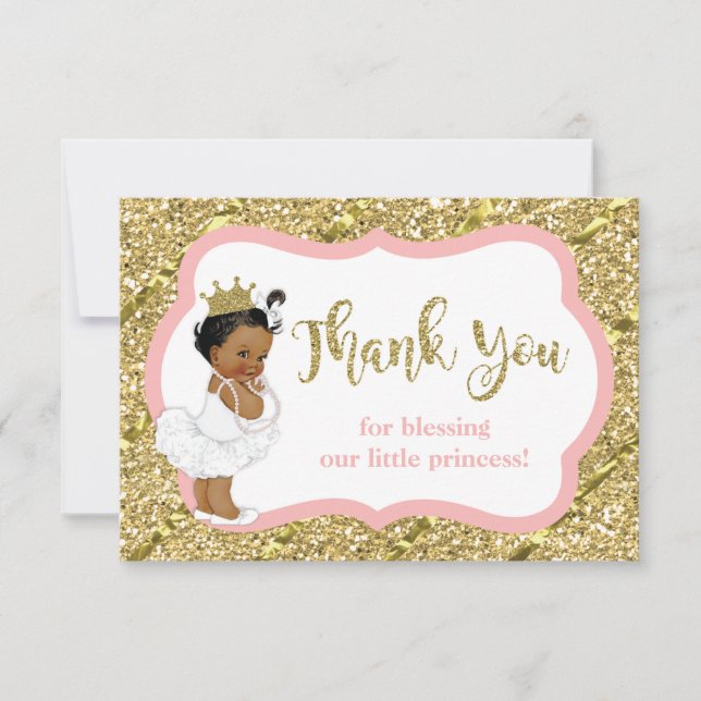 Pequeno Cartões de agradecimentos Princesa, Faux G (Frente)