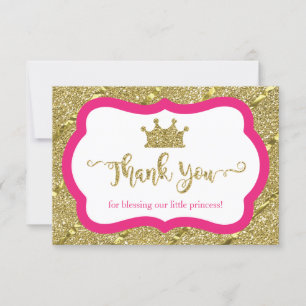 Pequeno Cartões de agradecimentos Princesa, Rosa,
