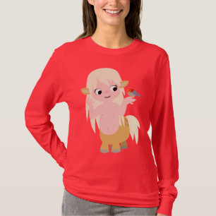 Pequeno Cartoon Bonito Centausto Mulher Camiseta