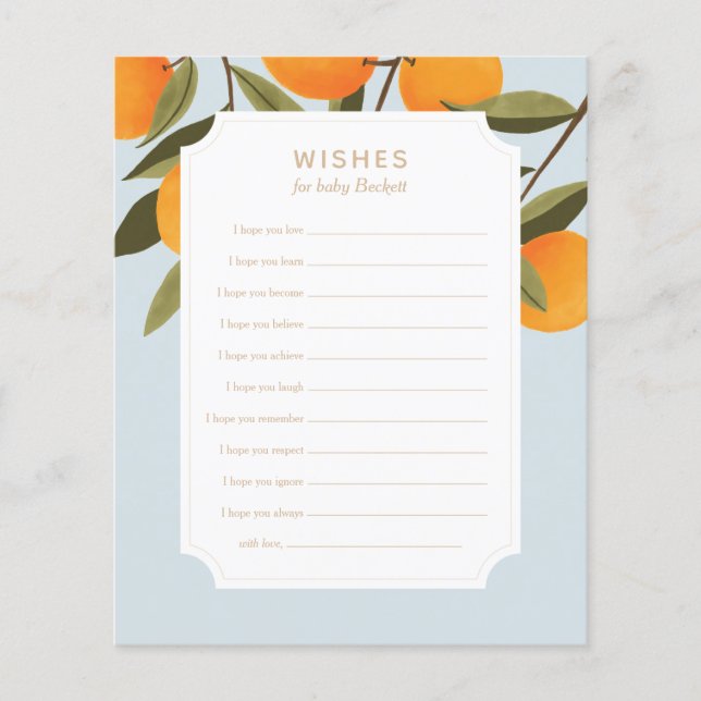 Pequeno Chá de fraldas Cutil quer um Cartão-Bebê (Frente)