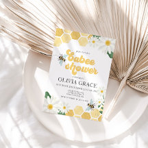 Pequeno Chá de fraldas de Abelhas de Mel Convite