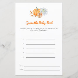 Pequeno Chá de fraldas De Abóbora Adivinha Jogo De