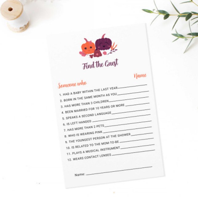 Pequeno Chá de fraldas de Abóbora Encontre o Jogo  (Criador carregado)