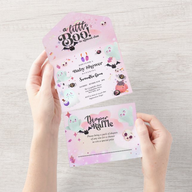 Pequeno Chá de fraldas de Bebê Boo (Aba destacável)