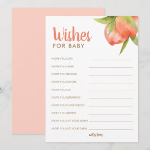 Pequeno Chá de fraldas De Pêssego Deseja Cartões D