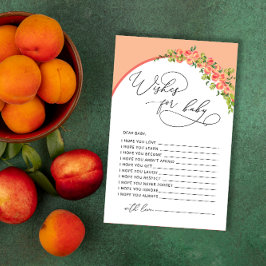 Pequeno Chá de fraldas de pêssego deseja um cartão