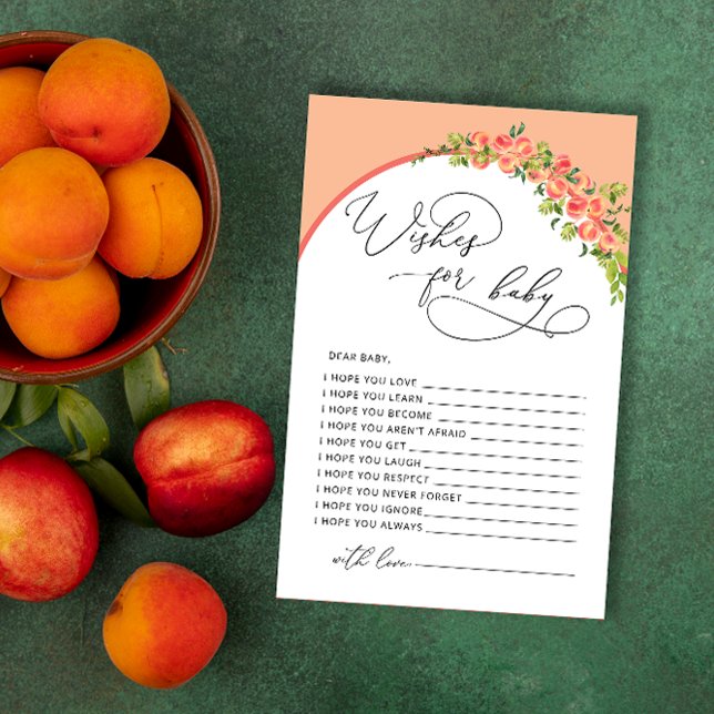 Pequeno Chá de fraldas de pêssego deseja um cartão (Criador carregado)