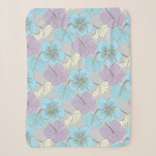 “Pequeno Cobertor Sherpa – Trevo Azul e Roxo”