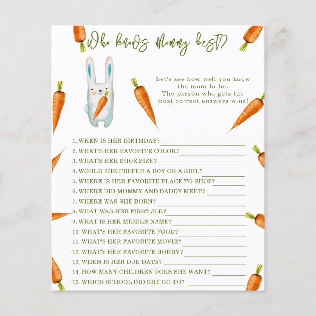 Pequeno coelhinho - Quem conhece a mamãe melhor (Frente)