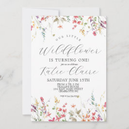 Pequeno Convite de Aniversário de Flor Selvagem