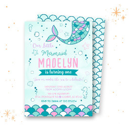 Pequeno Convite de Aniversário para Sereia