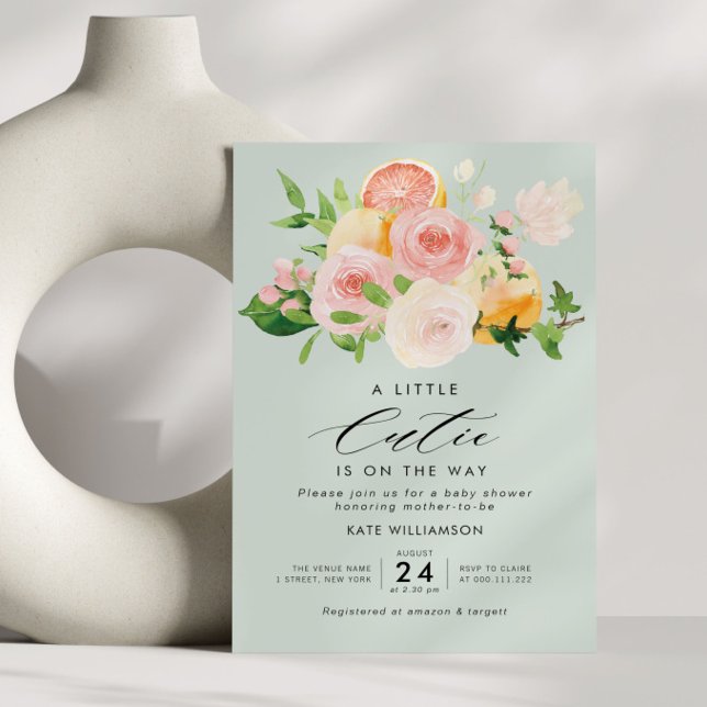 pequeno convite para chá de fraldas de citros (Criador carregado)