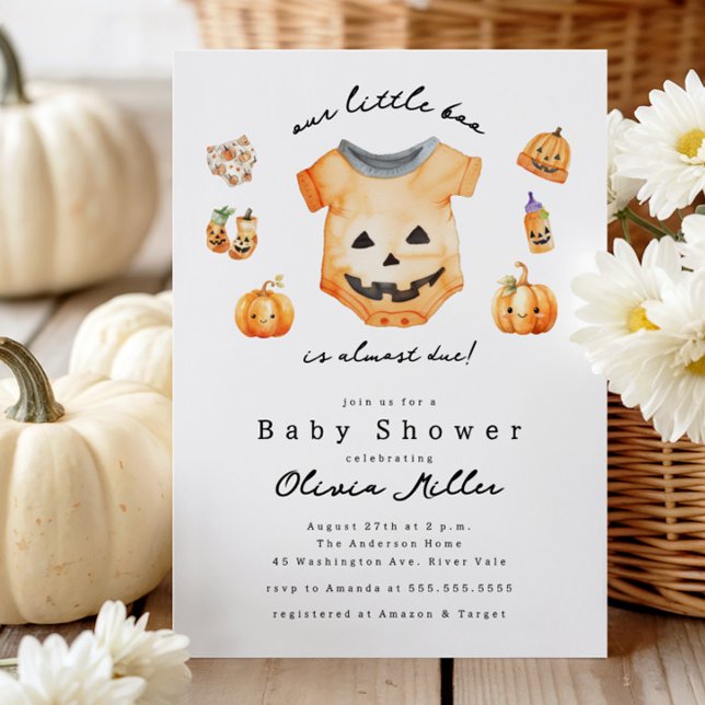 Pequeno Convite para Chá de fraldas Pumpkin Boo (Criador carregado)