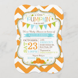 Pequeno Convite para Chá de fraldas Pumpkin Chevro