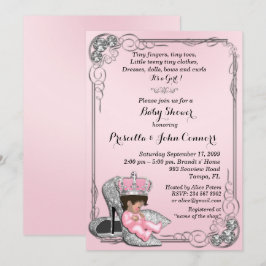 Pequeno Convite para Chás de fraldas da Princesa,