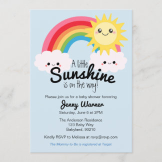 Pequeno convite para Chás de fraldas Sunshine
