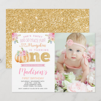 Pequeno Convite para primeiro aniversario de Abóbo