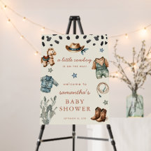 Pequeno Cowboy está a caminho chá de fraldas bem-v