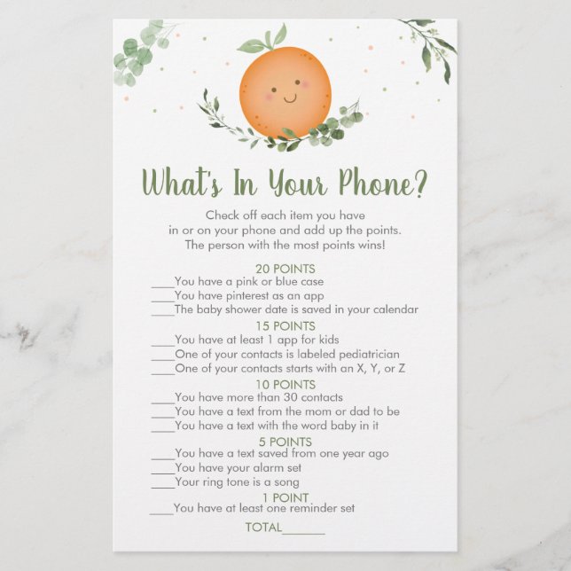 Pequeno Cutie Greenery O que há no seu jogo telefô (Frente)