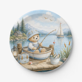 Pequeno Design de Prato de Papel do Pescador