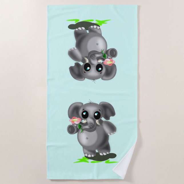 Pequeno Elefante com amor às toalhas de praia de F (Frente)