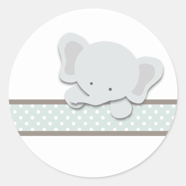 Pequeno Elefante {Teal} | Autocolantes (Frente)