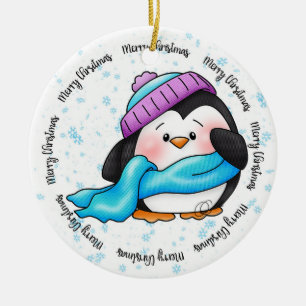 Pequeno Enfeites de natal Pinguim-Pepa-Inverno