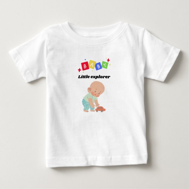 🌍 Pequeno Explorador - Camisa De Bebê Bonita (Frente)