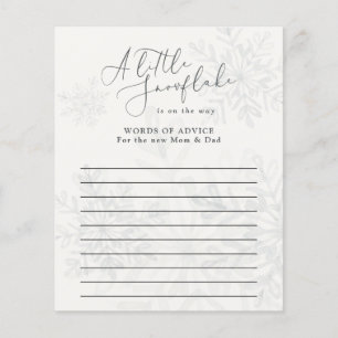 pequeno floco de neve palavras de chá de fraldas d