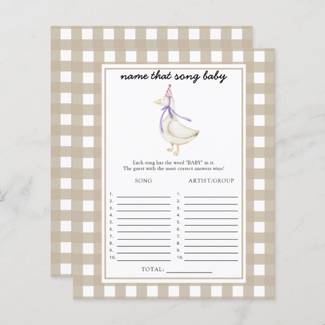 Pequeno ganso - Diga essa canção (Frente/Verso)