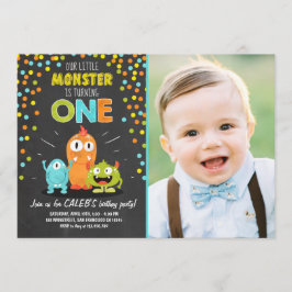 Pequeno Giz Convite de aniversário Monstro