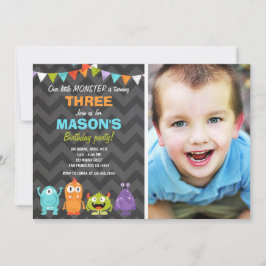 Pequeno Giz Convite de aniversário Monstro