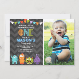 Pequeno Giz Convite de aniversário Monstro