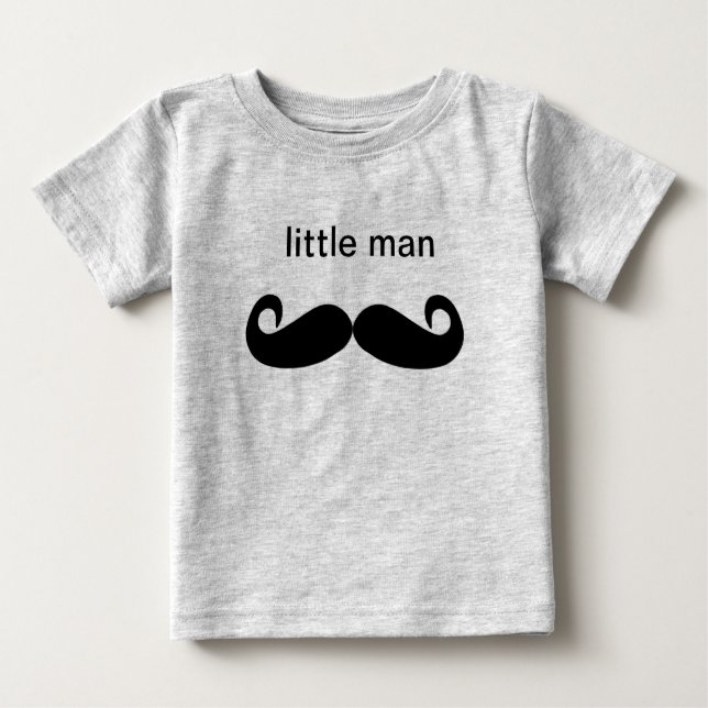 Pequeno Homem bigode Criança com camisa dormente (Frente)