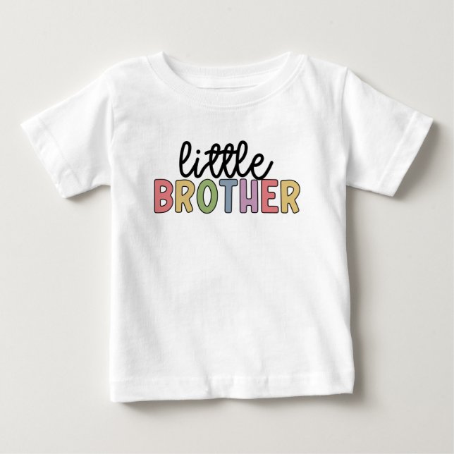 Pequeno Irmão Cute Matching Siblings Baby T-shirt (Frente)