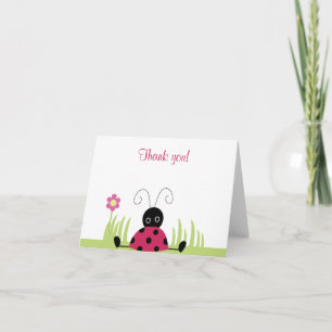 Pequeno Ladybug dobrado Obrigado notas
