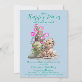 Pequeno Leopardo no Convite para Chá de fraldas de