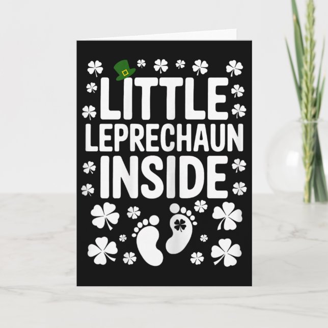 Pequeno Leprechaun de São Patrício Dentro Anúncio  (Frente)
