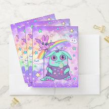 Pequeno Monstro Bonito Pocket Kawaii Rainbow Pasta
