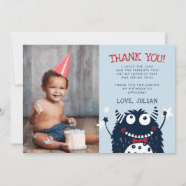 Pequeno Monstro | Cartão de Foto de Agradecimento 