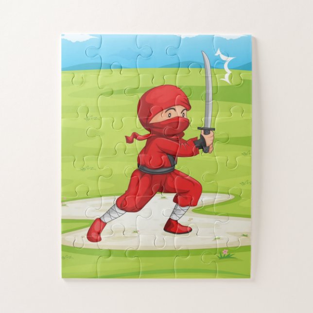 Pequeno Ninja Boy Design Quebra-cabeça (Vertical)
