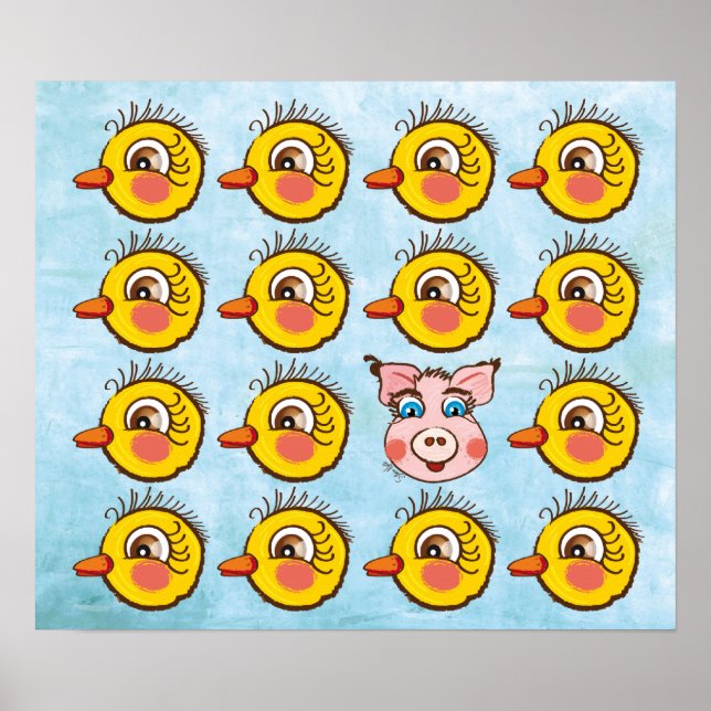Pequeno Pintinho e porco. poster (Frente)